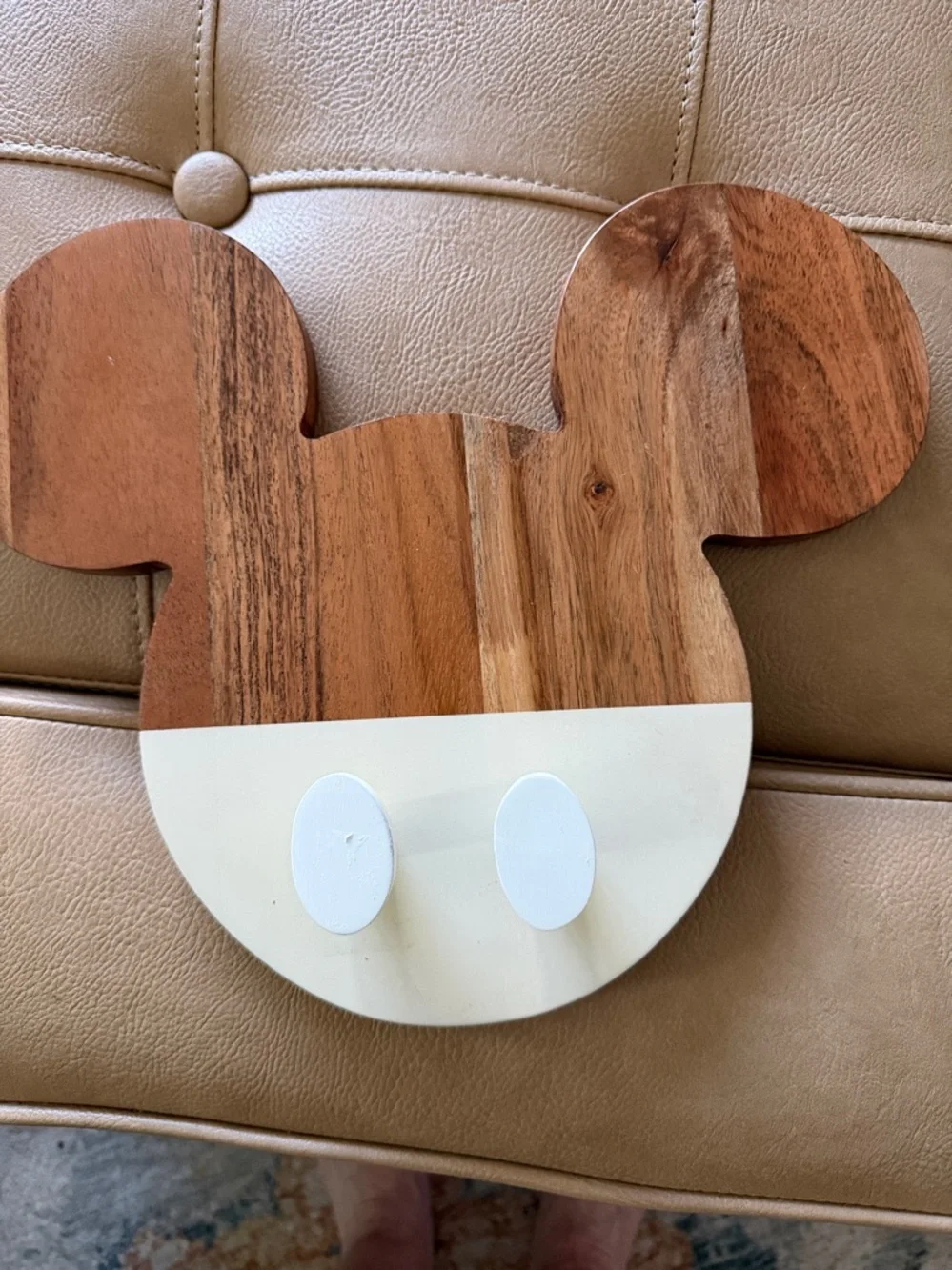 Disney Wooden Mickey Head Wall Hook - Natural Wood Tones
